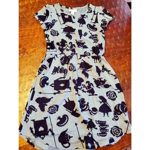 LuLaRoe Disney Alice in Wonderland Dress size 8